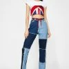 Jaded London Bottoms Patchwork Denim Boyfriend Jeans