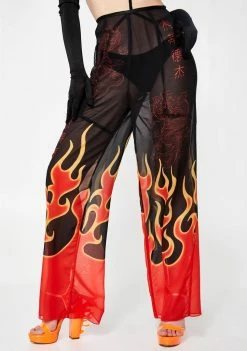 Jaded London Flame Print Beach Trousers