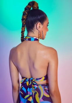 Jaded London Swim Retro Floral Print Multi Way Bikini Top