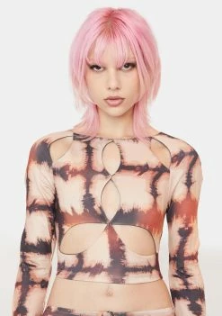 Jaded London Long Sleeve Crop Top The Illusive Cut-Out Top