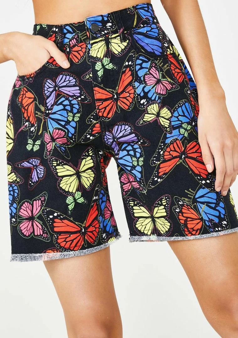 Best reviews of π Jaded London Black Butterfly Print Denim Shorts Bottoms π 3 Jaded London Black Butterfly Print Denim Shorts Bottoms
