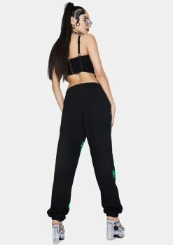 Jaded London Lime Butterfly Print Sweatpants Bottoms