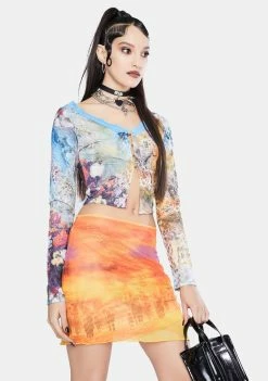 Jaded London Cheetah Roses Mash Up Print Cardigan