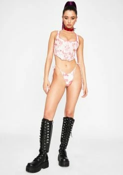 Jaded London Pink Tattoo Micro Bikini Bottoms Swim