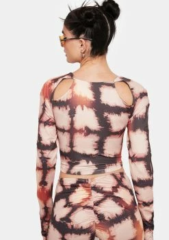 Jaded London Long Sleeve Crop Top The Illusive Cut-Out Top