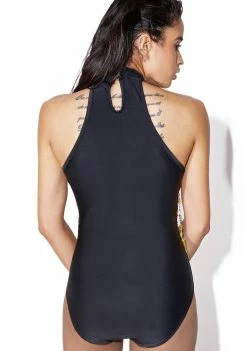 Jaded London Sequin Fringe High Neck Bodysuit Tops