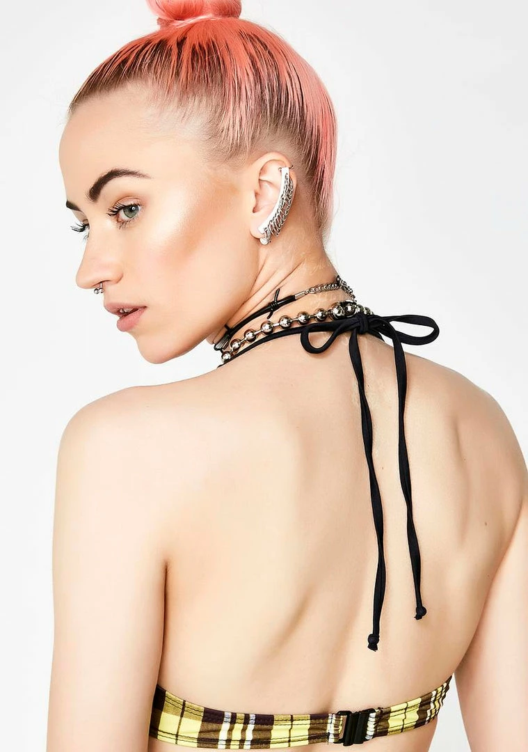 Promo ๐ Jaded London Yellow Check Underwire ๐ Bikini Top ๐ 6 Jaded London Yellow Check Underwire Bikini Top