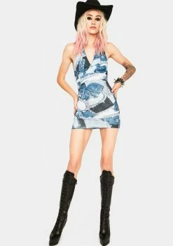 Jaded London Halter Mini Bodycon Dress Dresses