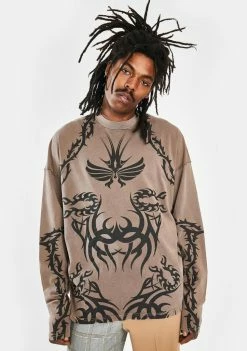 Jaded London Tattoo Long Sleeve Graphic Tee Tops