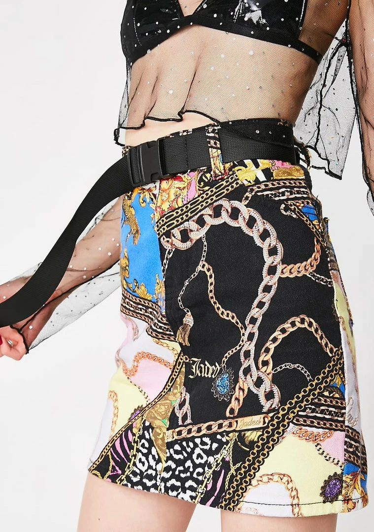 Outlet β¨ Jaded London Bottoms Mixed Scarf Print Denim Mini π Skirt π 3 Jaded London Bottoms Mixed Scarf Print Denim Mini Skirt