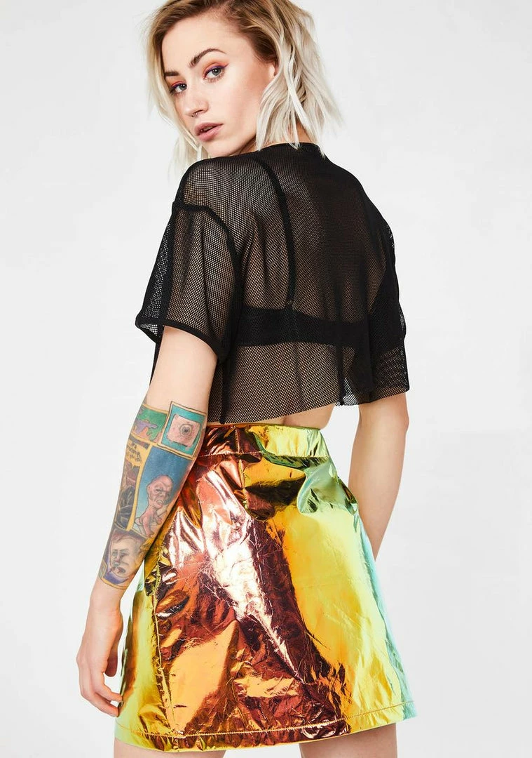 Best Sale π Jaded London Copper Crinkle Foil Mini π Skirt π 6 Jaded London Copper Crinkle Foil Mini Skirt