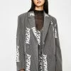 Jaded London Outerwear Dystopia Pinstripe Oversized Blazer