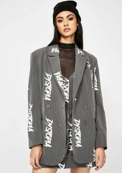 Jaded London Outerwear Dystopia Pinstripe Oversized Blazer