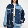 Jaded London Oversized Patchwork Denim Jacket Outerwear