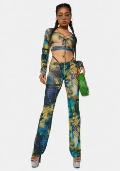 Hot Sale π€© Jaded London Abstract Burn Print Mesh Bootcut Trousers π 8 Jaded London Abstract Burn Print Mesh Bootcut Trousers