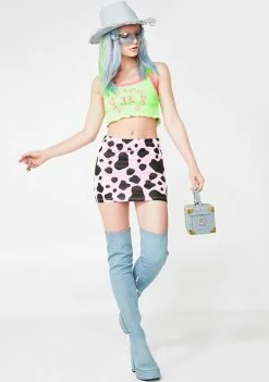 Jaded London Tops Neon Ribbed Crop Top