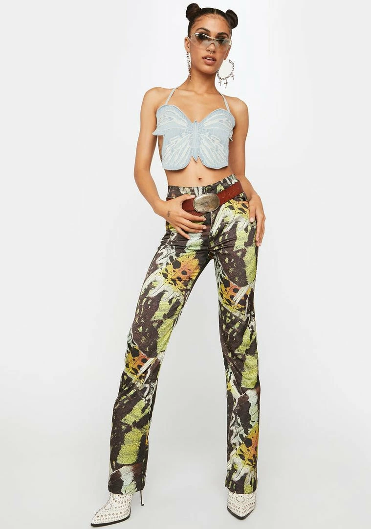 Budget 😍 Jaded London Aurora Satin Butterfly Trousers ⌛ 5 Jaded London Aurora Satin Butterfly Trousers