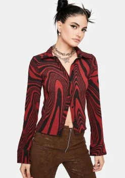 Jaded London Manic Plisse Button Up Shirt