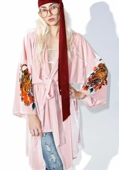 Jaded London Outerwear Velvet Trophy Kimono