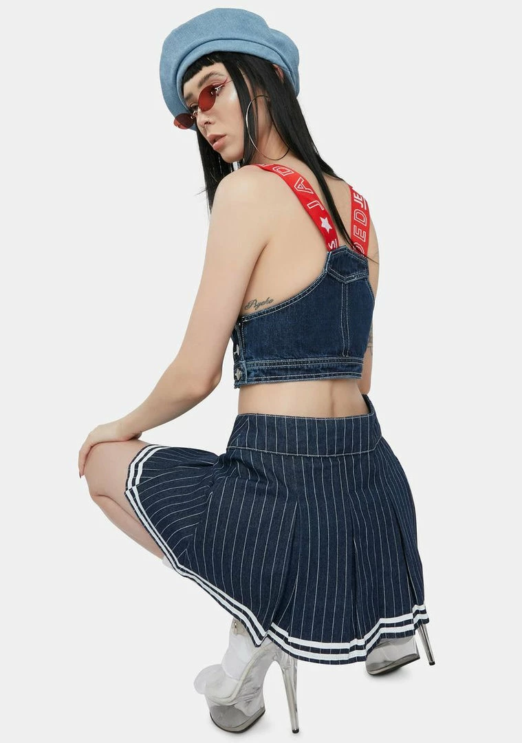 Cheapest π Jaded London Bottoms Pinstripe Denim Cheerleader π Skirt π 6 Jaded London Bottoms Pinstripe Denim Cheerleader Skirt