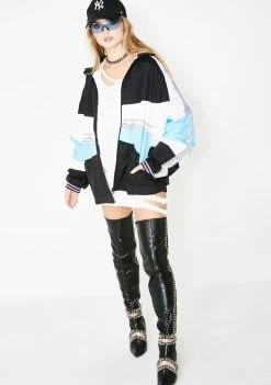 Jaded London Sky Paneled Crinkle Poly Jacket Outerwear