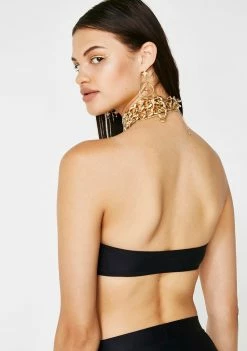 Jaded London Swim Diamante Eyelet Lace Up Bikini Top