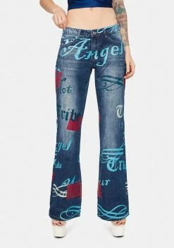 Jaded London Angel Distressed Low Rise Boyfriend Jeans Bottoms
