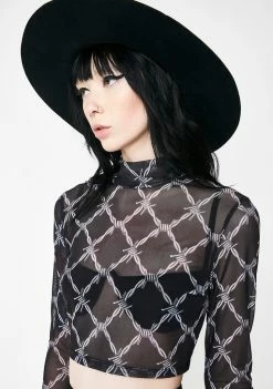 Jaded London Barbwire Mesh Top
