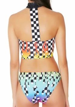 Wholesale π― Jaded London Flames Checkered π Bikini Bottoms π 10 Jaded London Flames Checkered Bikini Bottoms