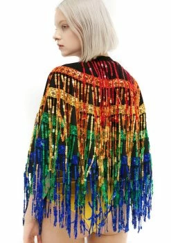 Jaded London Outerwear Festival Sequined Cape