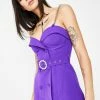 Jaded London Purple Suit Top With Chain Strap Detail Tops