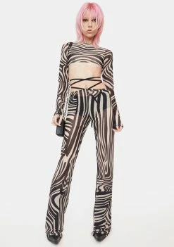 Jaded London Perceive Me Mesh Trousers Bottoms