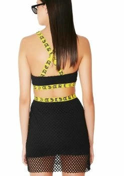 Jaded London Black & Yellow Buckle Skirt Bottoms