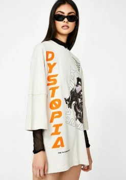 Jaded London Tops Dystopia Robot Print Double Layer T-Shirt
