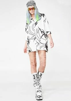 Promo 𧨠Jaded London Black N' White Tattoo Print π Shirt Tops β€οΈ 8 Jaded London Black N' White Tattoo Print Shirt Tops