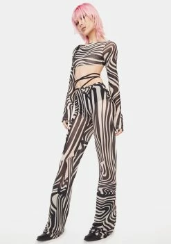 Jaded London Perceive Me Mesh Trousers Bottoms