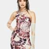 Jaded London Tie Dye Print One Shoulder Ruched Mini Dress Dresses