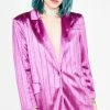 Jaded London Rhinestone Pinstripe Suit Jacket Outerwear