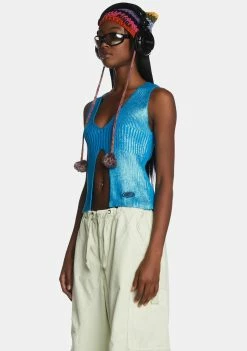 Jaded London Steel Metallic Knitted Sliced Top