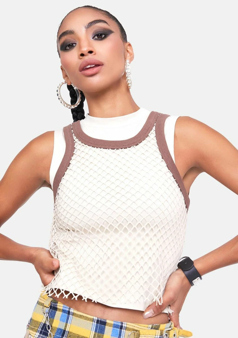 Hot Sale ⌛ Jaded London Beige Double Layer T-Shirt & String Vest ⭐ 3 Jaded London Beige Double Layer T-Shirt & String Vest