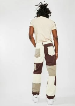 Jaded London Brown Patchwork Skate Jeans