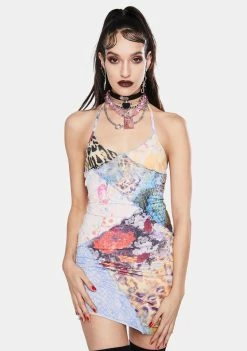 Jaded London Dresses Mixed Animal Print Patchwork Cami Dress