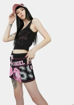 Jaded London Angel Print Patchwork Mini Skirt