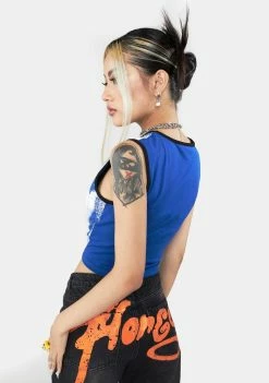 Jaded London Dotted Face Print 00's Vest Top Tops