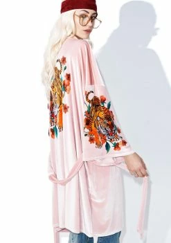 Jaded London Outerwear Velvet Trophy Kimono