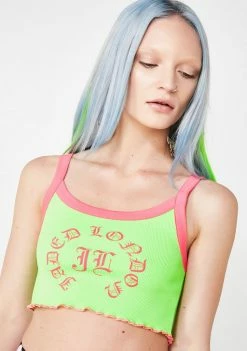 Jaded London Tops Neon Ribbed Crop Top
