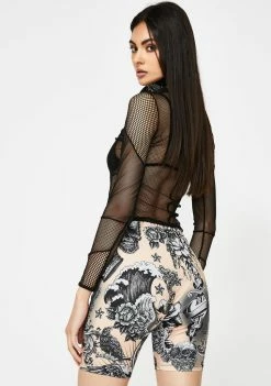 Jaded London Bottoms Tattoo Print Cycling Shorts