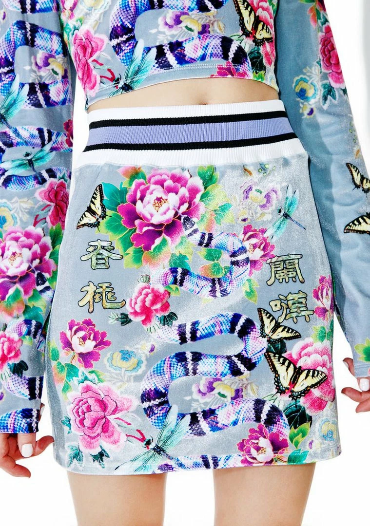 Outlet 😍 Jaded London Bottoms Printed Velvet Mini 👗 Skirt 🌟 3 Jaded London Bottoms Printed Velvet Mini Skirt