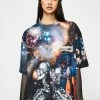 Jaded London Tops Robot Print Short Sleeve T-Shirt