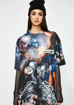 Jaded London Tops Robot Print Short Sleeve T-Shirt